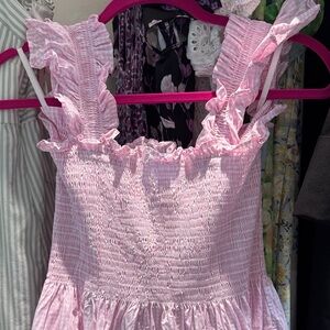 Pink Gingham Maxi Dress